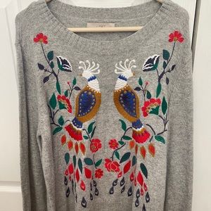 Embroidered LOFT sweater, worn once, size XL